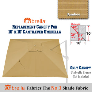 Sunbrella Replacement Canopy Cantilever Umbrellas Cover for 10' x 10' 8 Ribs Roma Umbrella