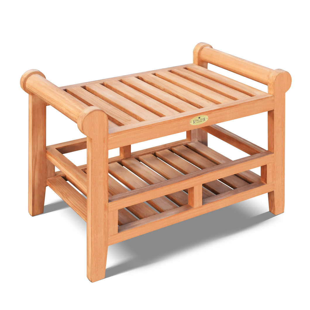 KINGTEAK Golden Teak Wood Outdoor Folding Side Table-Wooden Furniture for Patio, Balcony Porch, Garden and Backyard