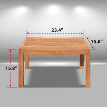 Load image into Gallery viewer, KINGTEAK Indoor &amp; Outdoor 23.4&quot; Golden Teak Wood Side Table
