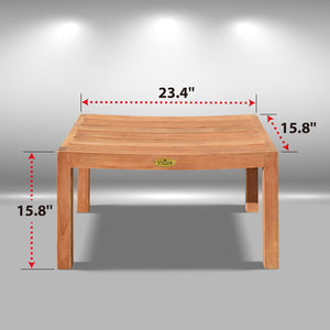 KINGTEAK Indoor & Outdoor 23.4" Golden Teak Wood Side Table