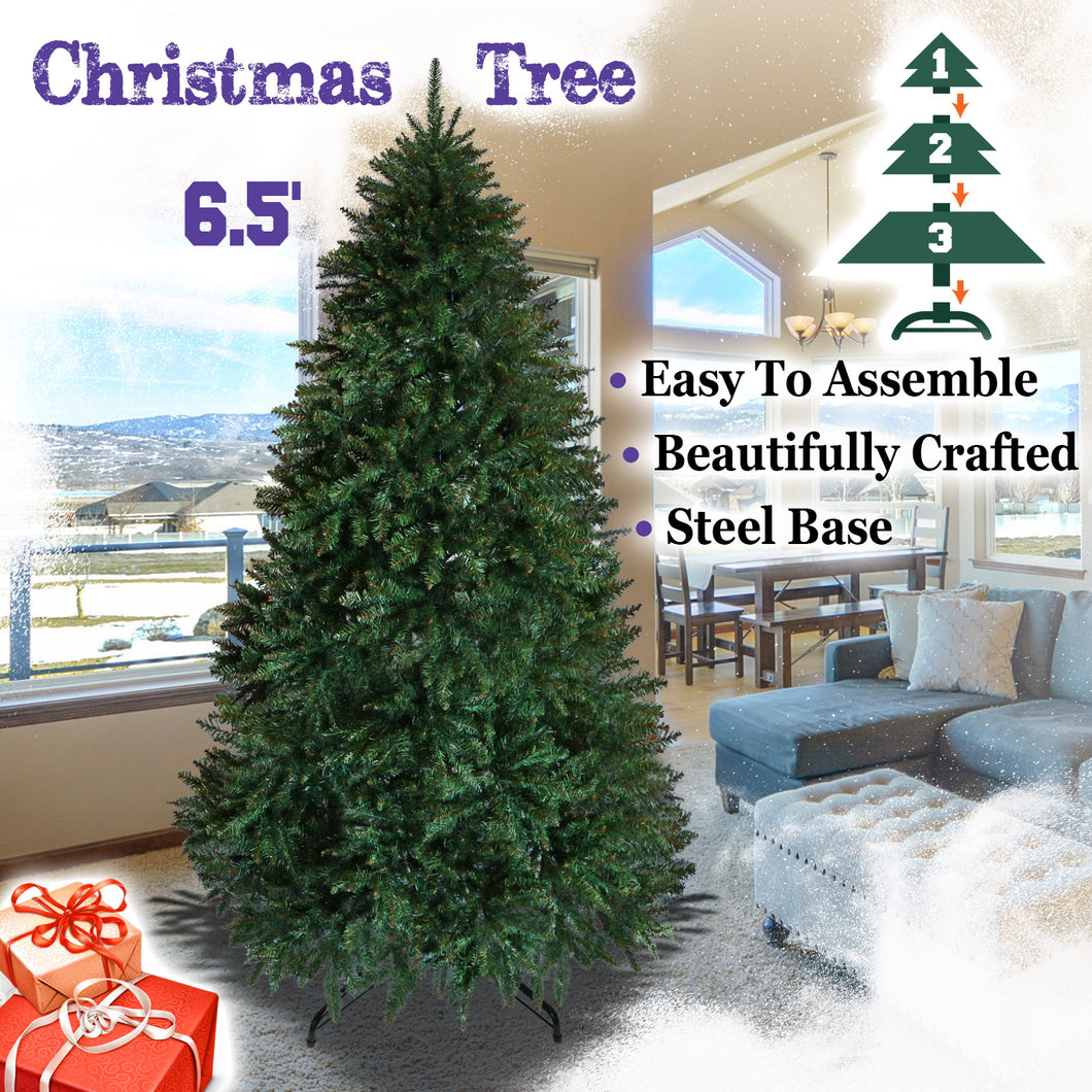 New high level Christmas Tree 6.5ft with Sturdy Metal leg Xmas Full Pine Spruce