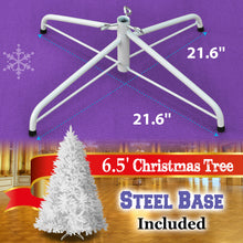 Load image into Gallery viewer, LED Christmas Tree 6.5FT Steel Base Xmas WHITE NATURAL prelit fir
