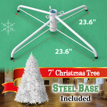 Load image into Gallery viewer, LED Christmas Tree 7FT Steel Base Xmas WHITE NATURAL prelit fir
