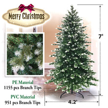 Load image into Gallery viewer, 7&#39; Premium Snow Artificial Christmas Pine Tree Holiday Decor Xmas Tree
