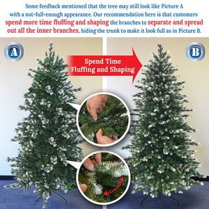 7' Premium Snow Artificial Christmas Pine Tree Holiday Decor Xmas Tree