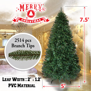 New Christmas Tree 5/6/7/8ft Tree with Sturdy Metal leg Xmas Full Pine Spruce