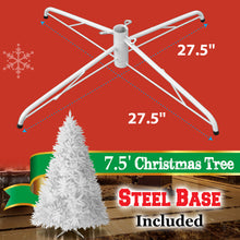 Load image into Gallery viewer, LED Christmas Tree 7.5FT Steel Base Xmas WHITE NATURAL prelit fir
