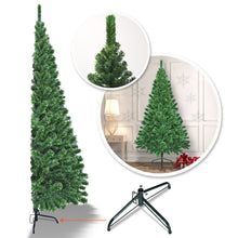 Load image into Gallery viewer, 6&#39; Artificial Wall Space Saving Half Corner Christmas Tree with Steel Base
