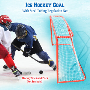 72"x48"x30" Senior Hockey Elite Goal Regulation Sport Net with Steel Tube
