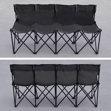 Load image into Gallery viewer, Folding 4 Person Seater Portable Sports Sideline Bench Chair 600D PVC Fabric
