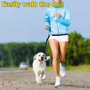 Hands Free Running Dog Leash Bungee Reflective Strip for Jogging Walking Hiking
