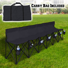 Load image into Gallery viewer, Portable Folding Sports 6 Seater Sideline Bench with Carry Bag
