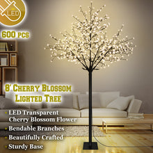 Load image into Gallery viewer, 8ft  600 LED Christmas Cherry Blossom Flower decoration Light Tree

