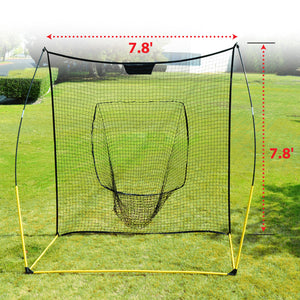 7.8'x7.8' Baseball Softball Practice Net for Hitting Pitching