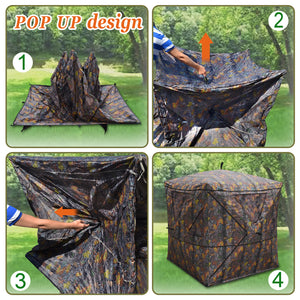 2-3 Person Camouflage Hunting Blind Ground Archery Outhouse