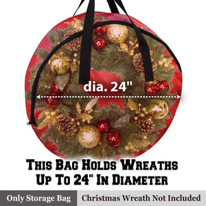 Heavy Duty Christmas Wreath Storage Bag with Handles for 24''/30'' Wreath