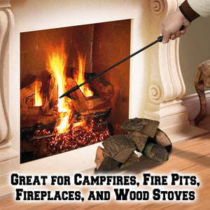 Campfire Fireplace Fire Poker Tool Extra Long 27", Black