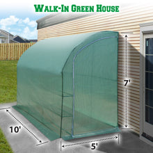 Load image into Gallery viewer, 10x5x7&#39;H w 3 Tiers/6 Shelves Gardening Large Walk-in Wall Greenhouse (Green)
