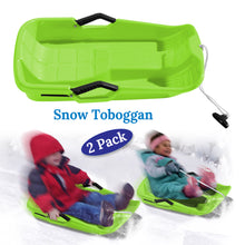 Load image into Gallery viewer, 2-Pack Snow Sleds Toboggans Plastic Snow Sleds for Kids
