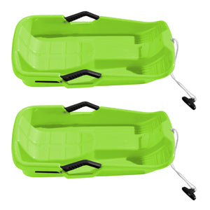 2-Pack Snow Sleds Toboggans Plastic Snow Sleds for Kids