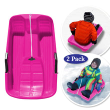Load image into Gallery viewer, 2-Pack Snow Sleds Toboggans Plastic Snow Sleds for Kids
