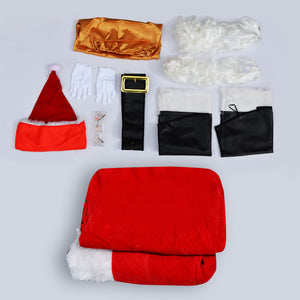 Complete Christmas Santa Claus Suit Plush Men Adult Costume Fancy Dress