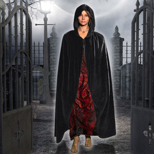 S-XL Halloween Witch Hooded Cloak Robe Costume Party Cosplay