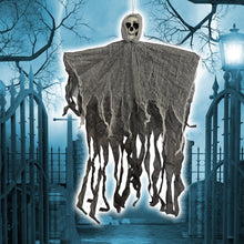 Load image into Gallery viewer, 3.1&#39; Hanging Reaper Skull Head Prop Ghost Haunted House Halloween Decoration
