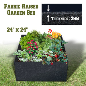 3 size Fabric Square Plants Raised Planter for Garden Yard