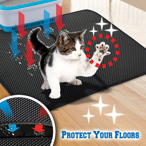 Large Cat Litter Trapper Litter Mat Easy to Clean Soft Touch w Waterproof Layer