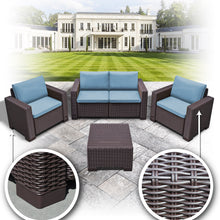 Load image into Gallery viewer, 4PC Rattan Patio Sofa Garden w Cushions Lounge Furniture Set
