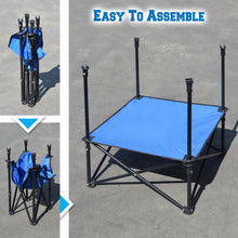 Load image into Gallery viewer, 27.5&quot; Round Foldable Camping Picnic Portable Table with Shelf 4 Cup Holders
