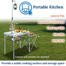 Load image into Gallery viewer, Outdoor Portable Camping Kitchen Folding Alu. Table BBQ Grill Stand w Stoarage

