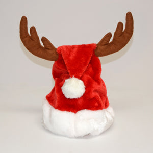 7.8" Plush Santa Singing Dancing Moving Santa Cap Deer Antlers Party Hat