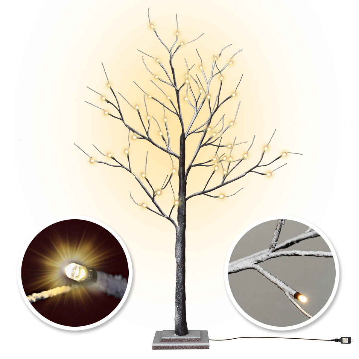 Snow LED Lighted Tree Flake Decoration Indoor& Outdoor Bendable – Sunny ...