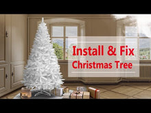 Load and play video in Gallery viewer, Christmas Tree 6FT Steel Base Xmas WHITE NATURAL unlit pine
